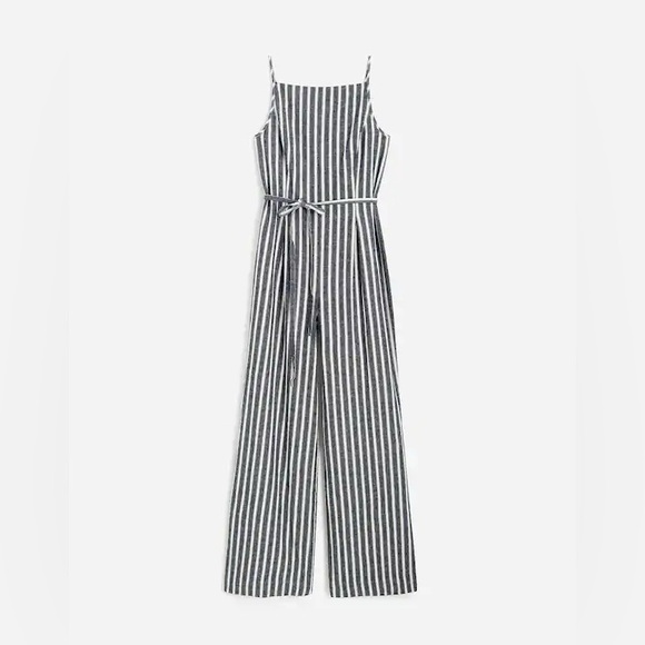 Madewell Pleated Wide-Leg Jumpsuit in
Pinstripe Linen Size 12 - Picture 6 of 6